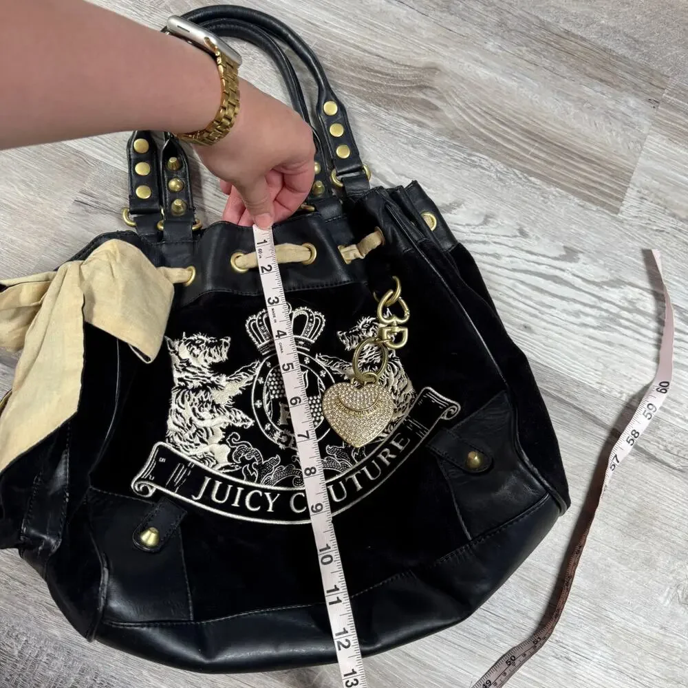 Vintage 2002 Juicy Couture Y2K RARE Velour Daydreamer Tote Bag Scottie Charm - Picture 14 of 16